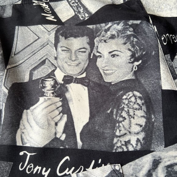 CAFE HOLLYWOOD  vintage movie stars print shirt in size XXL designed in Italy - Picture 8 of 13